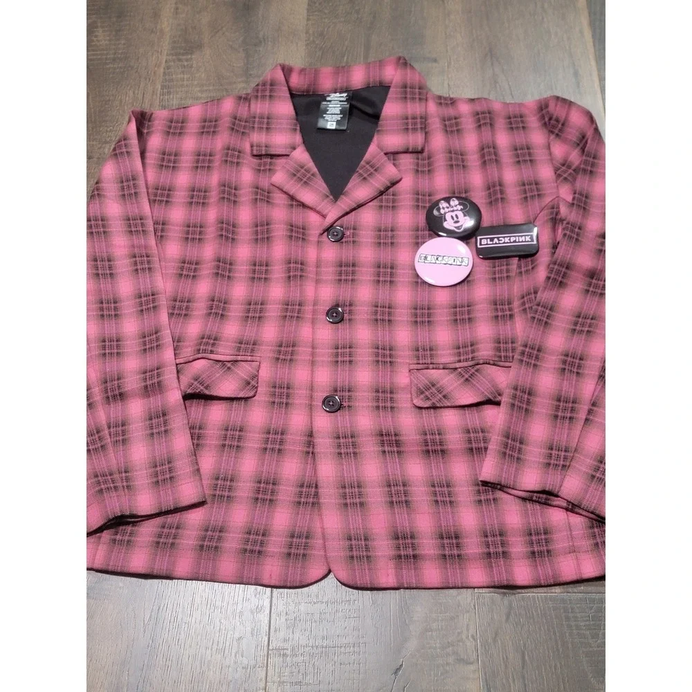 Disney x BLACKPINK‎ ComplexCon Plaid Jacket Pink Minnie Mouse Graphic Medium NEW